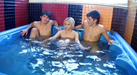 Jizz starving teenage sluts enjoy a groupsex at the pool party 50821891